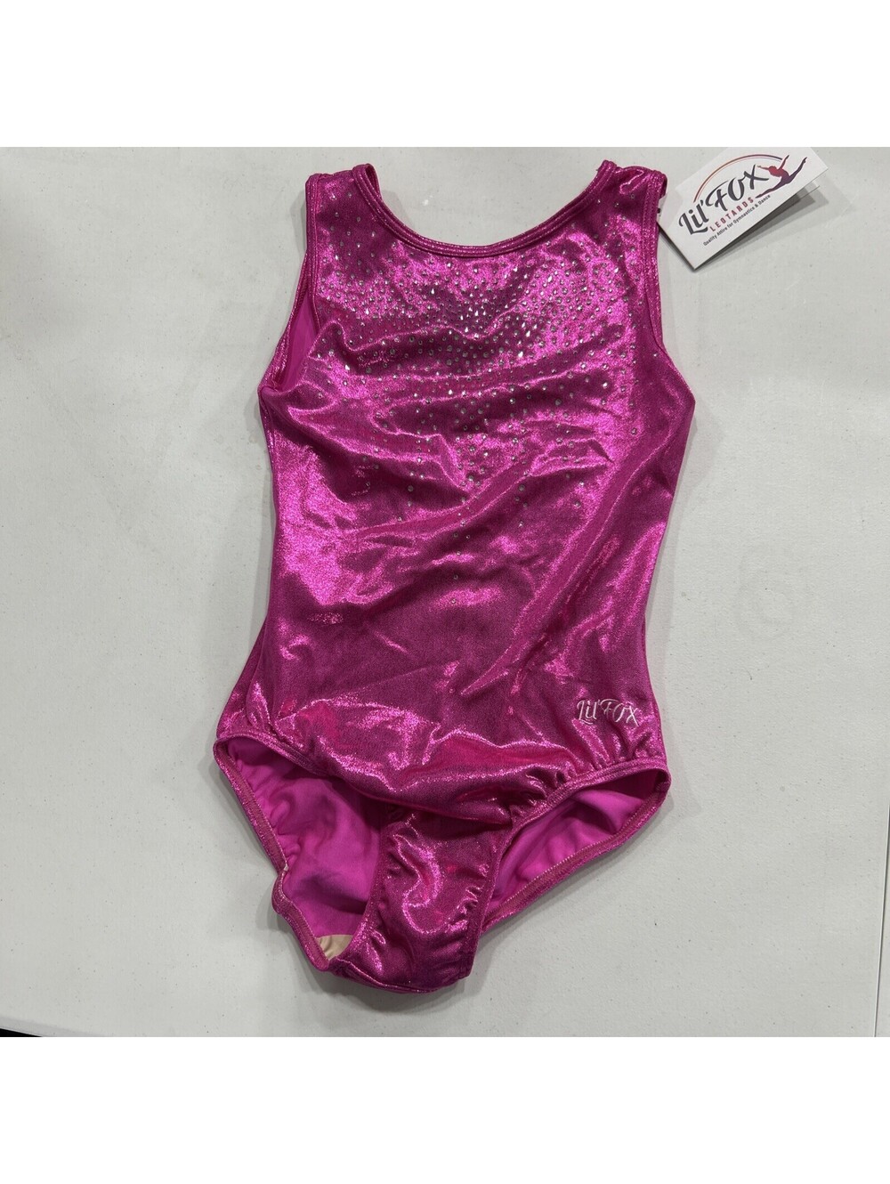 Lil Fox Girls Gymnastics Leotard ASM Shiny Foil
